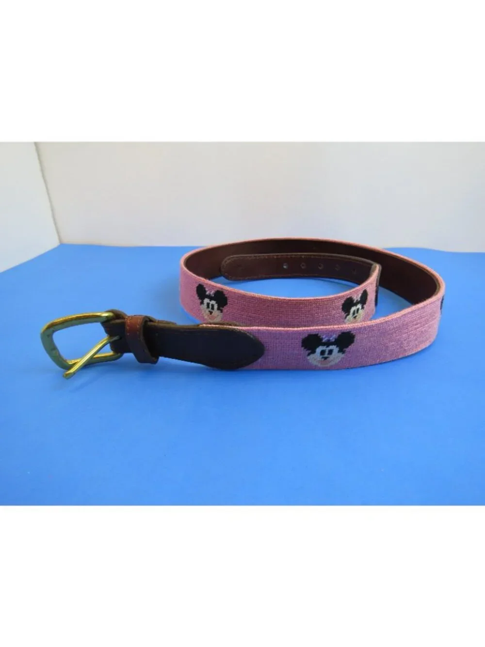 Smathers & Branson Needlepoint Pink Minnie Mouse Disney Belt Size 36